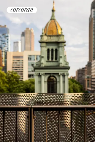 a view of a balcony with couch