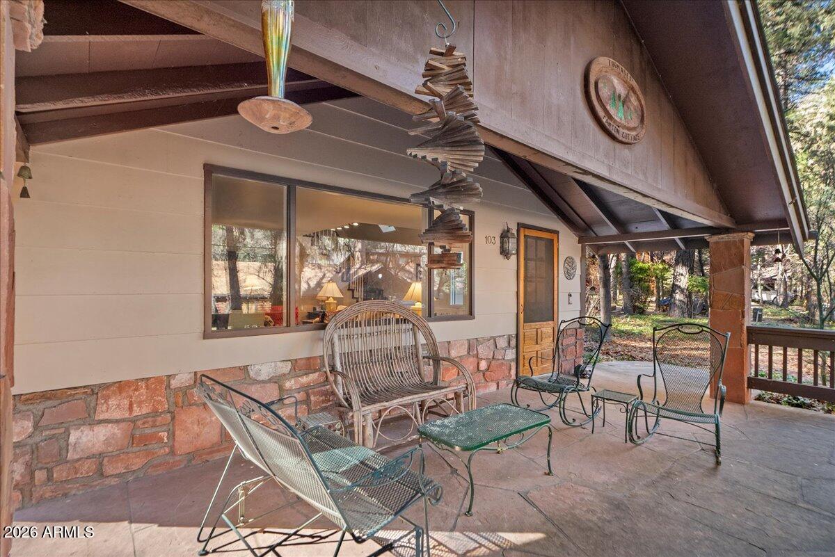 103 North Harding Drive Sedona, AZ 86336 - Photo 5 of 62 a view of a dining room with furniture window and outside view