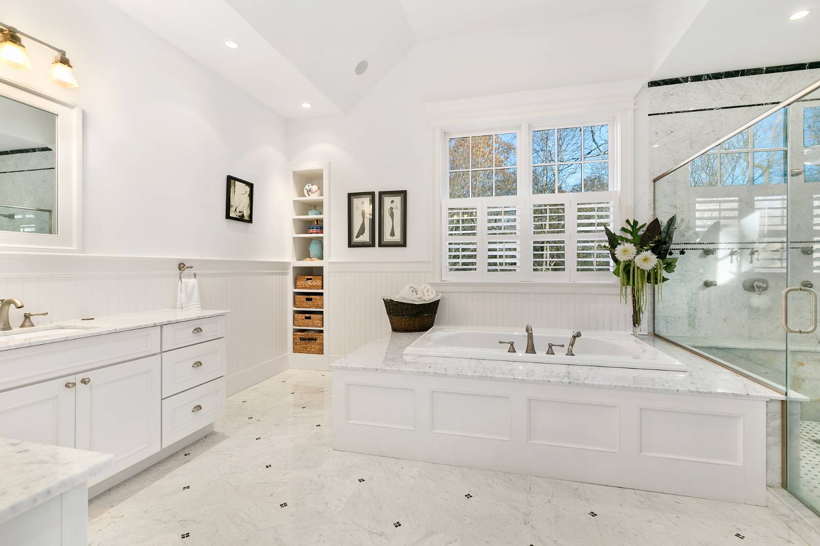 22 Gardiners Path Sag Harbor, NY 11963 - Photo 7 of 13 a bathroom with a double vanity sink window and flower