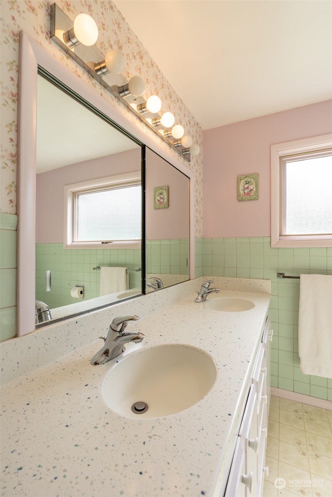 3326 Cedarville Road Bellingham, WA 98226 - Photo 13 of 40 a bathroom with a sink and a large mirror
