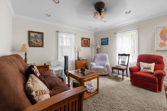 a living room with furniture