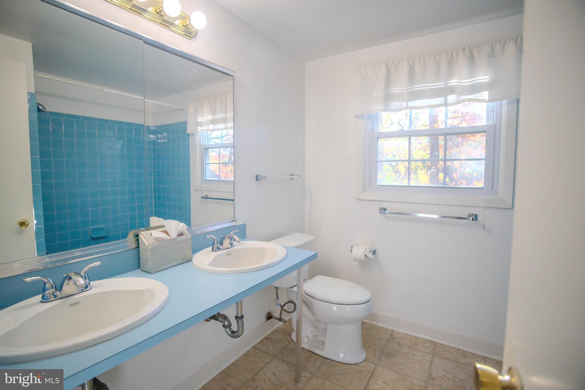 8815 Gramercy Lane Laurel, MD 20708 - Photo 29 of 42 a bathroom with a double vanity sink toilet and a mirror