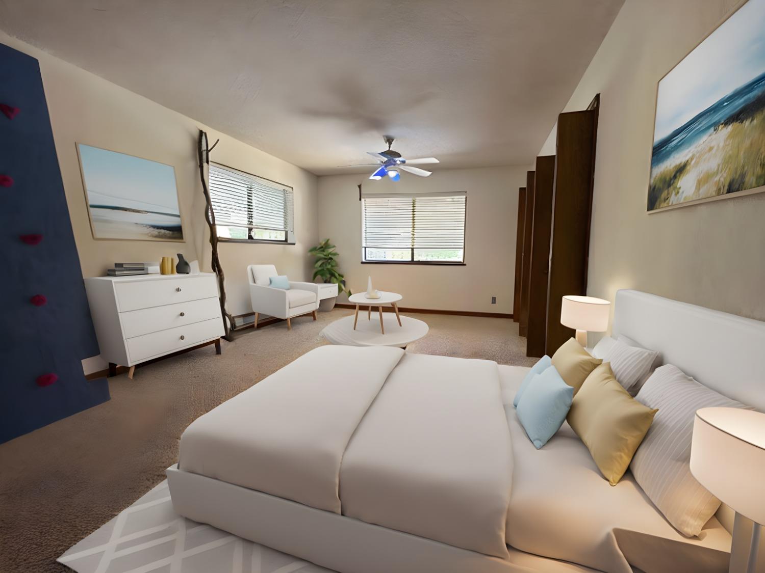 34125 Shaver Springs Road Auberry, CA 93602 - Photo 5 of 9 a bedroom with a bed couch and window