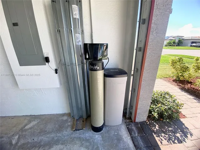 a view of a storage and utility room
