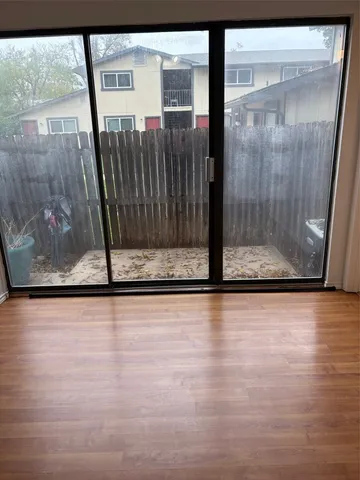 a view of a glass door