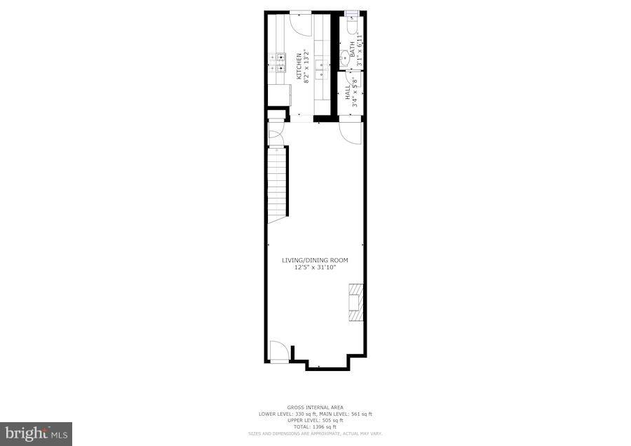 321 D Street Southeast Washington, DC 20003 - Photo 24 of 29 Main level floorpan