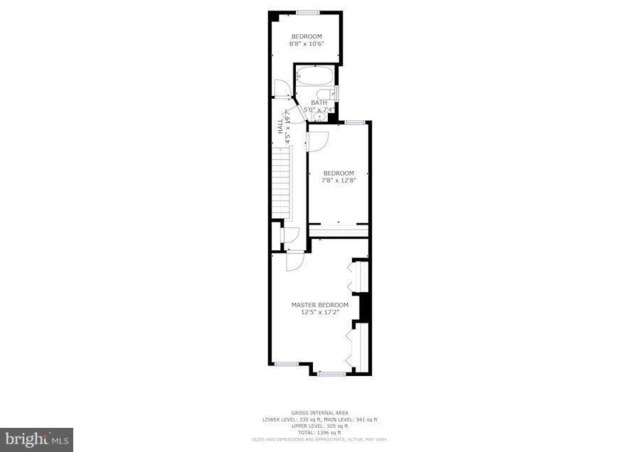 321 D Street Southeast Washington, DC 20003 - Photo 25 of 29 Upstairs floorpan