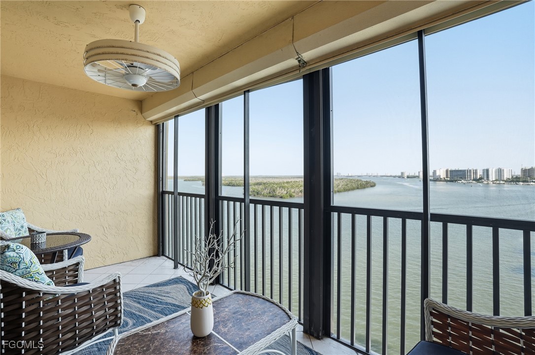 400 Lenell Road, Unit 706 Fort Myers Beach, FL 33931 - Photo 28 of 33 a view of a balcony with furniture