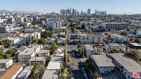 an aerial view of a city