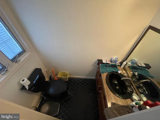 a view of workspace with wooden floor