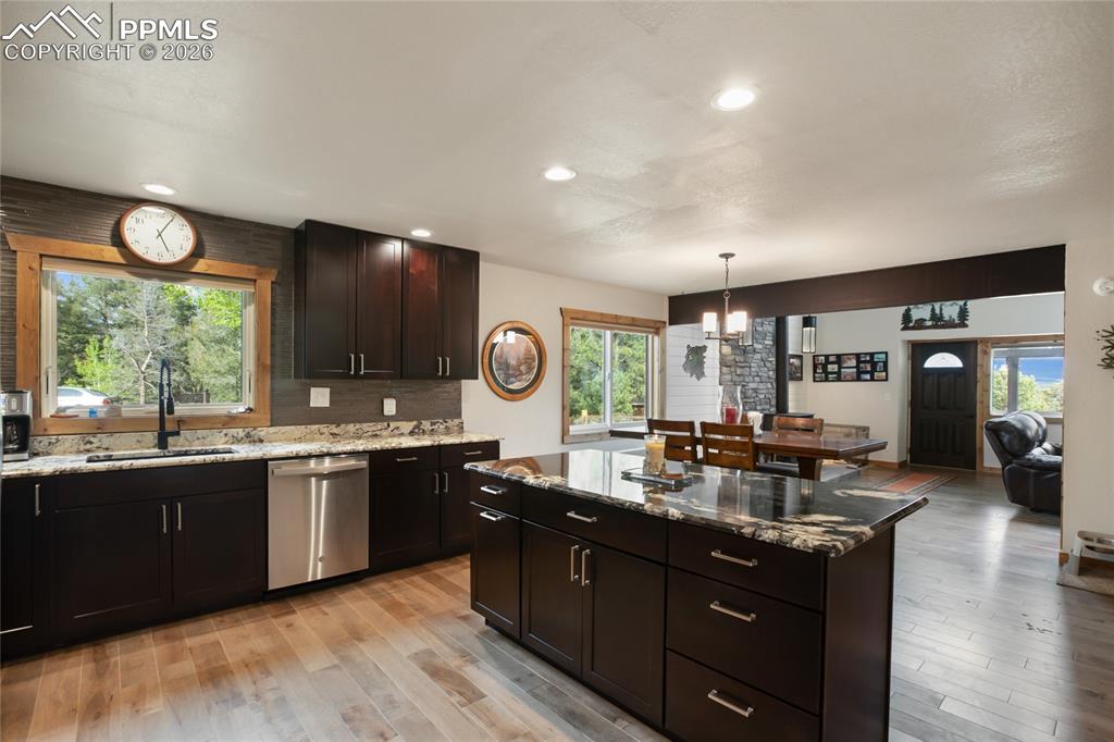 45 Barr Lake Circle Divide, CO 80814 - Photo 12 of 40 a large kitchen with lots of counter space sink and a large window