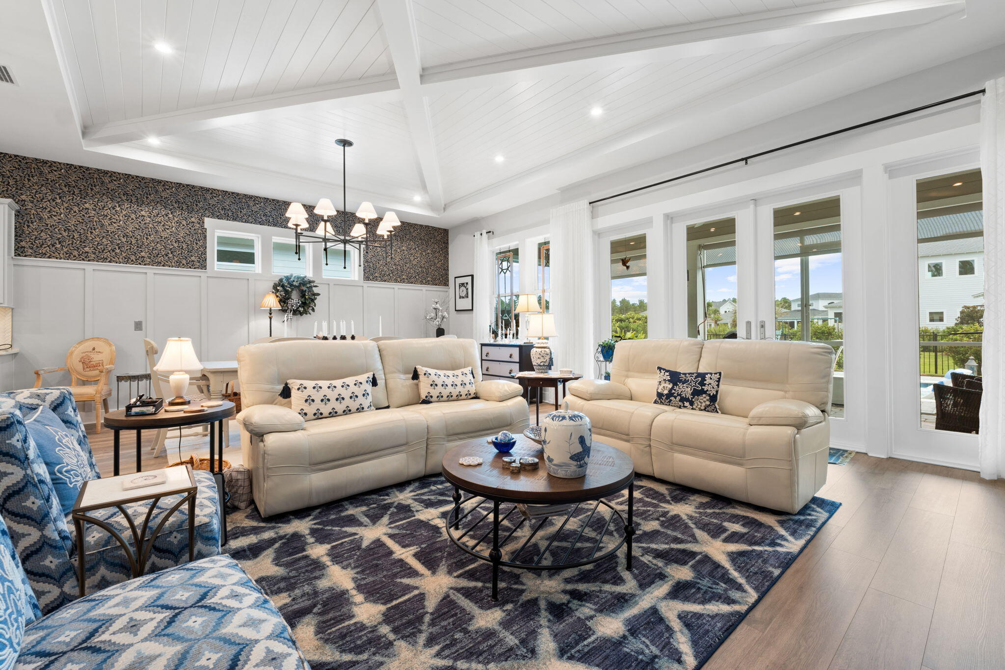 121 West Lafayette Rd Inlet Beach Inlet Beach, FL 32461 - Photo 8 of 41 a living room with furniture and a chandelier