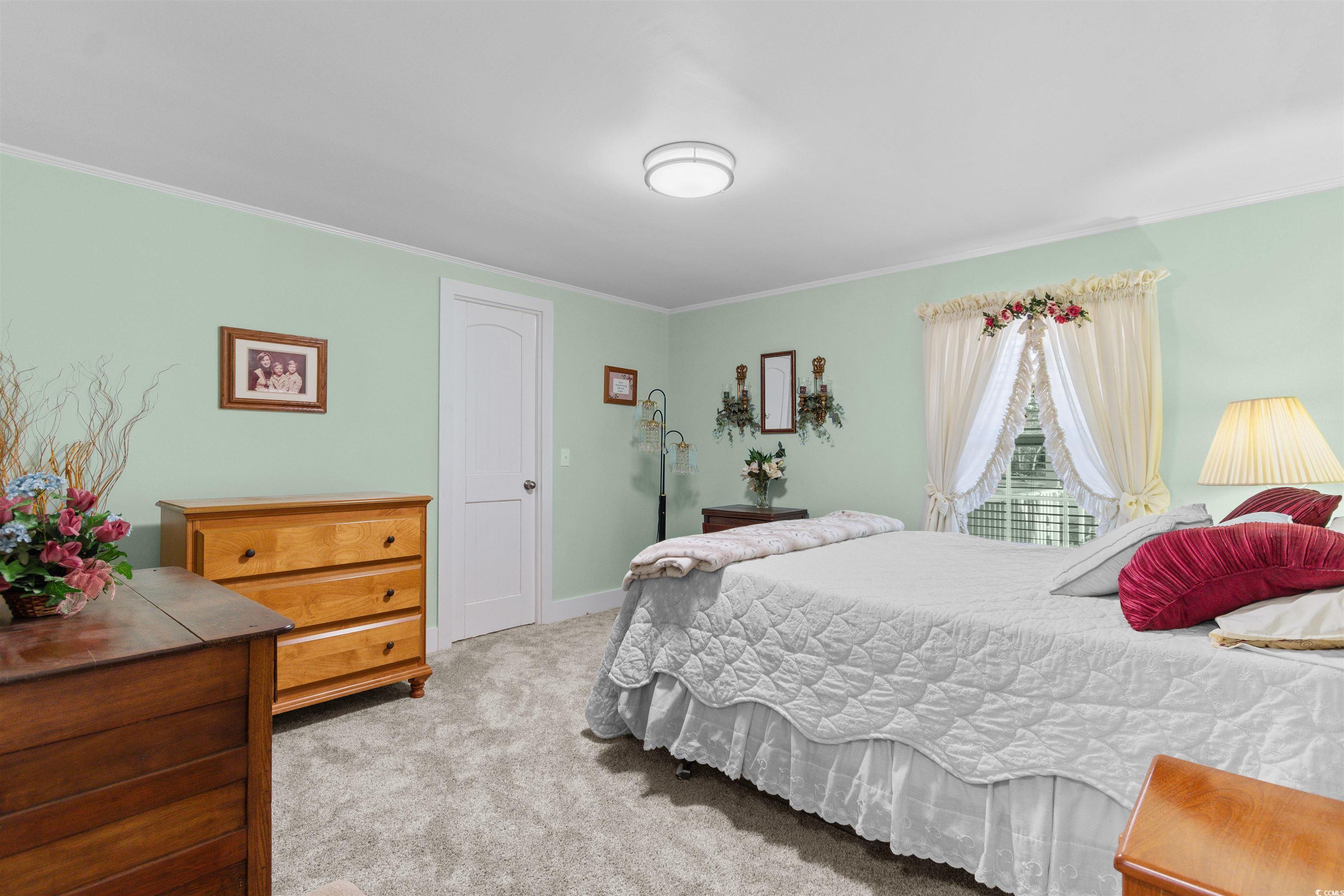 4065 Highway 66 Loris, SC 29569 - Photo 20 of 40 Bedroom with light colored carpet and crown molding