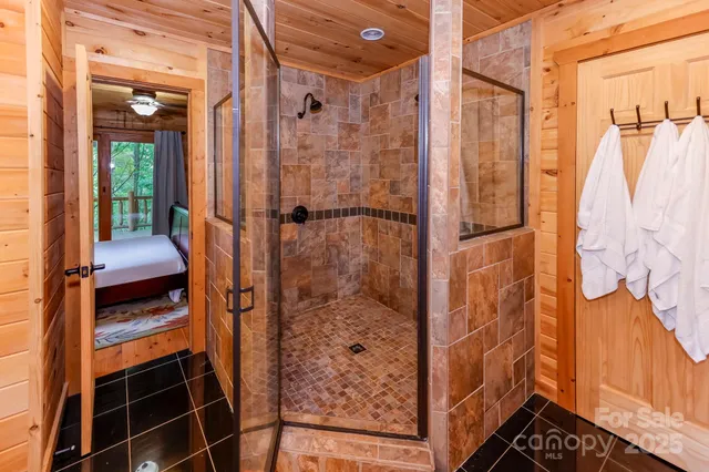 a bathroom with a shower
