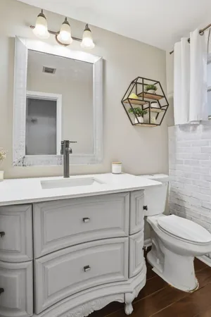 a kitchen with a stove and a microwave