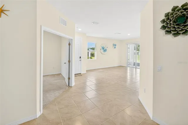 an empty room with a natural light