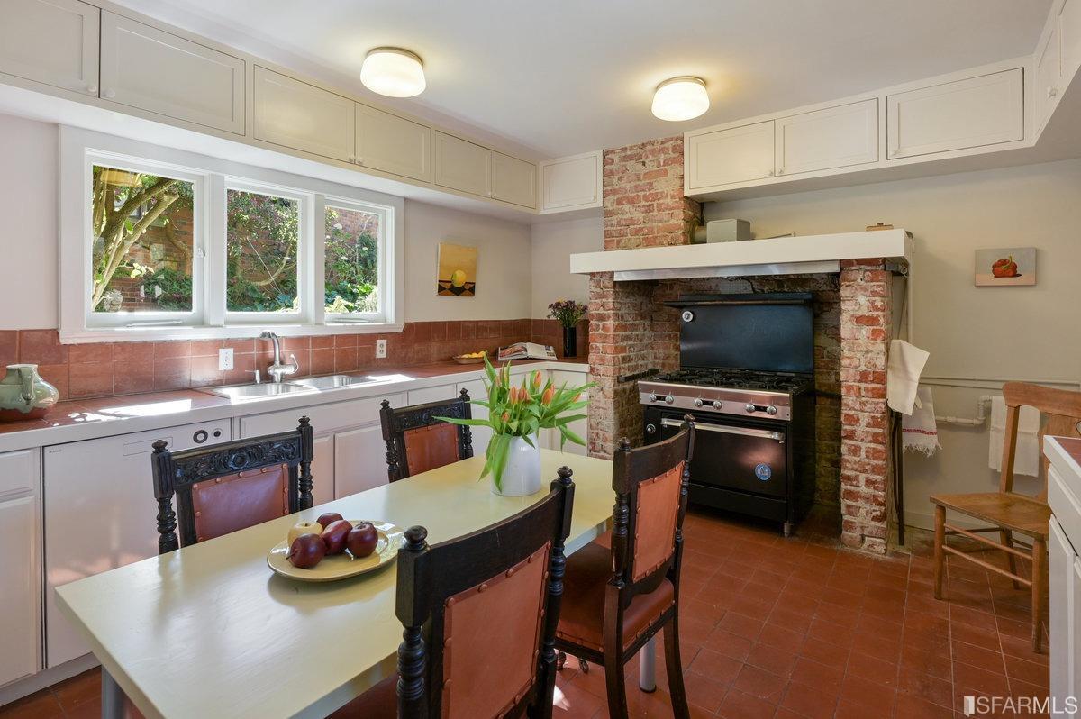 58 Graystone Terrace San Francisco, CA 94114 - Photo 32 of 88 a kitchen with a stove a sink dishwasher a dining table and chairs