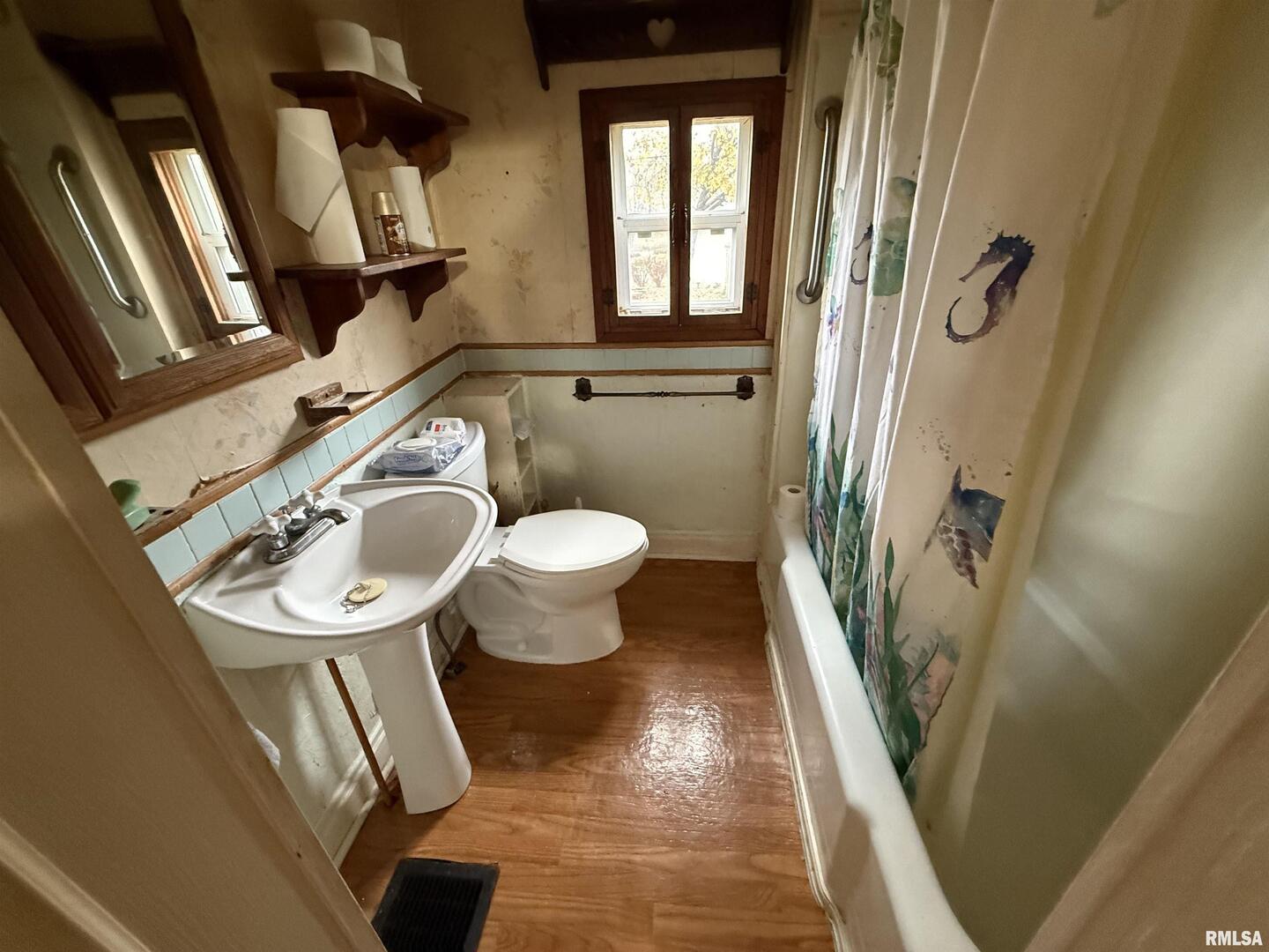 820 South 10th Street Herrin, IL 62948 - Photo 4 of 15 a bathroom with a toilet a sink and a mirror