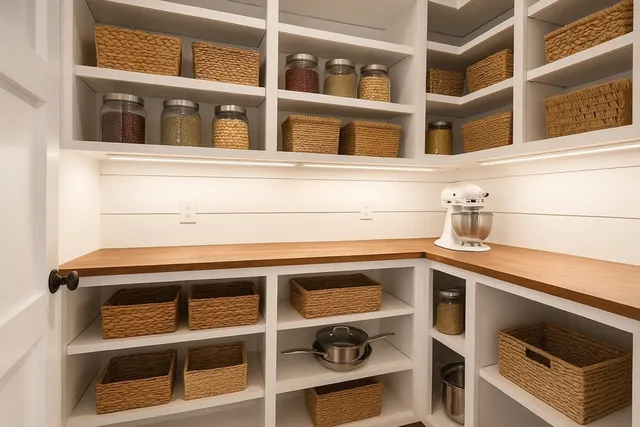 a kitchen with a sink and large window
