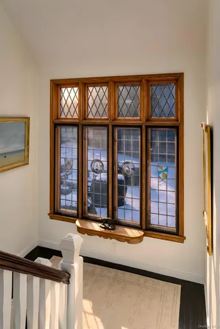 a view of a living room and bathroom