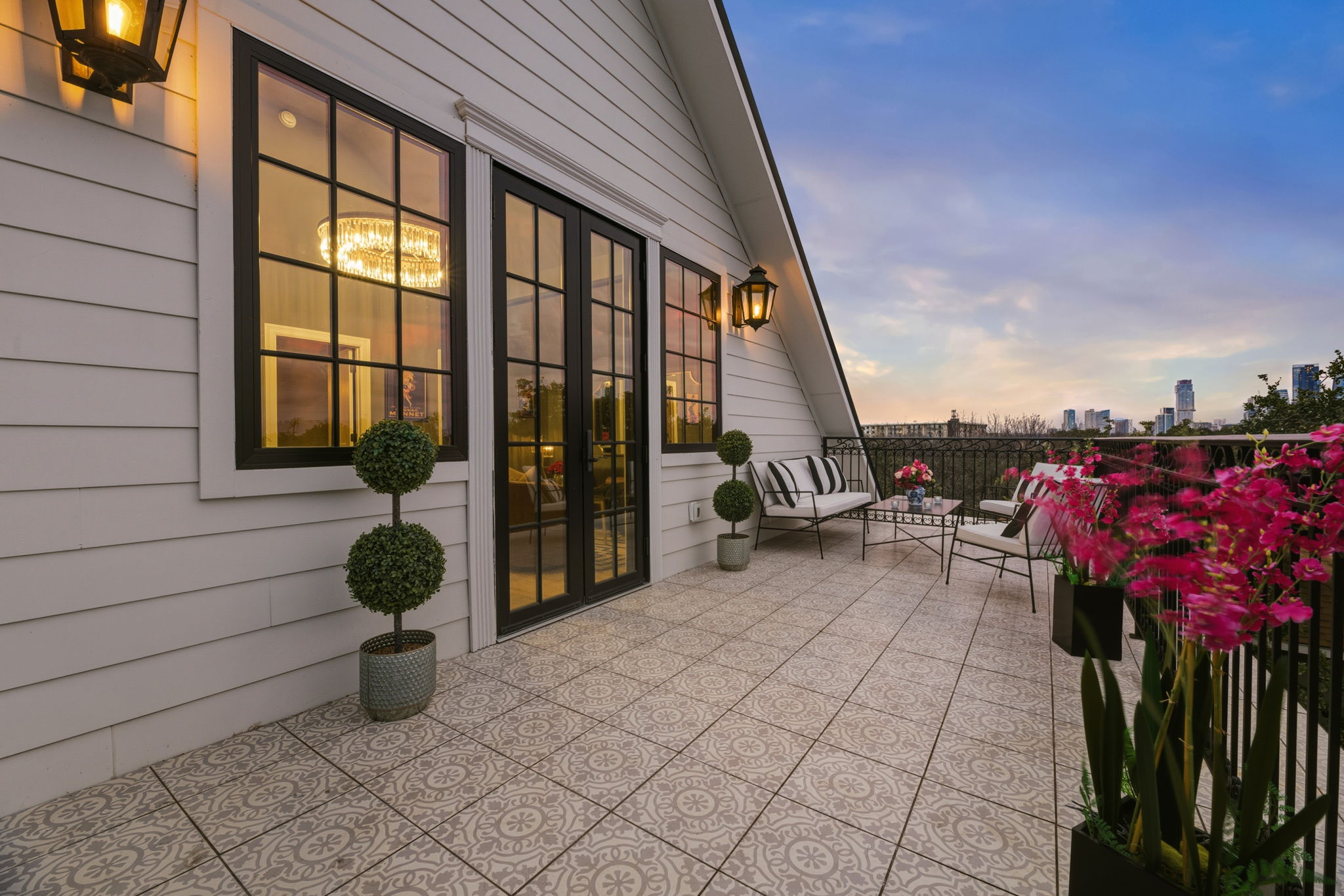1804 South 6th Street Austin, TX 78704 - Photo 34 of 40 a view of roof deck with dining table and chairs