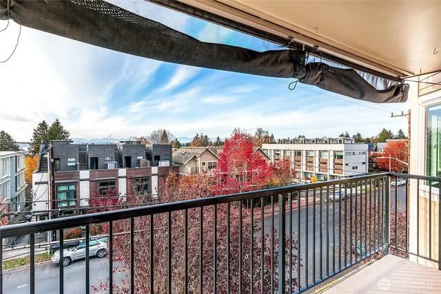 a view of city from a balcony