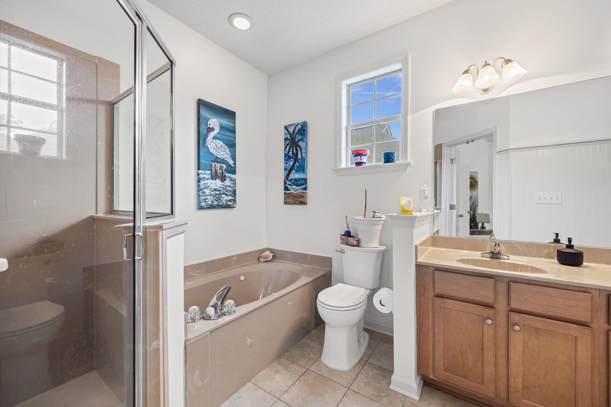 4950 Shaws Ridge Trail Arlington, TN 38002 - Photo 18 of 27 a bath room with a toilet a sink and a bath tub