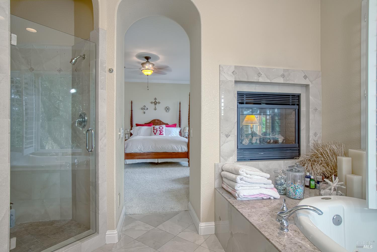 2703 Brush Creek Road Santa Rosa, CA 95404 - Photo 26 of 78 a en suite spacious bathroom with a granite countertop tub and shower