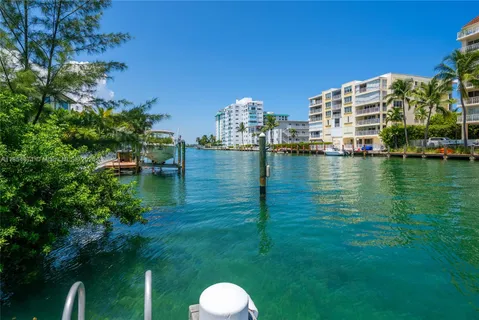 a view of a lake with building in front of it