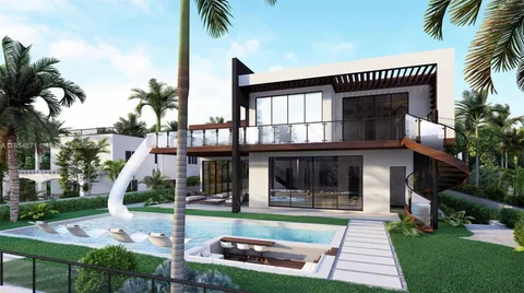 a view of house with a swimming pool outdoor seating area and furniture