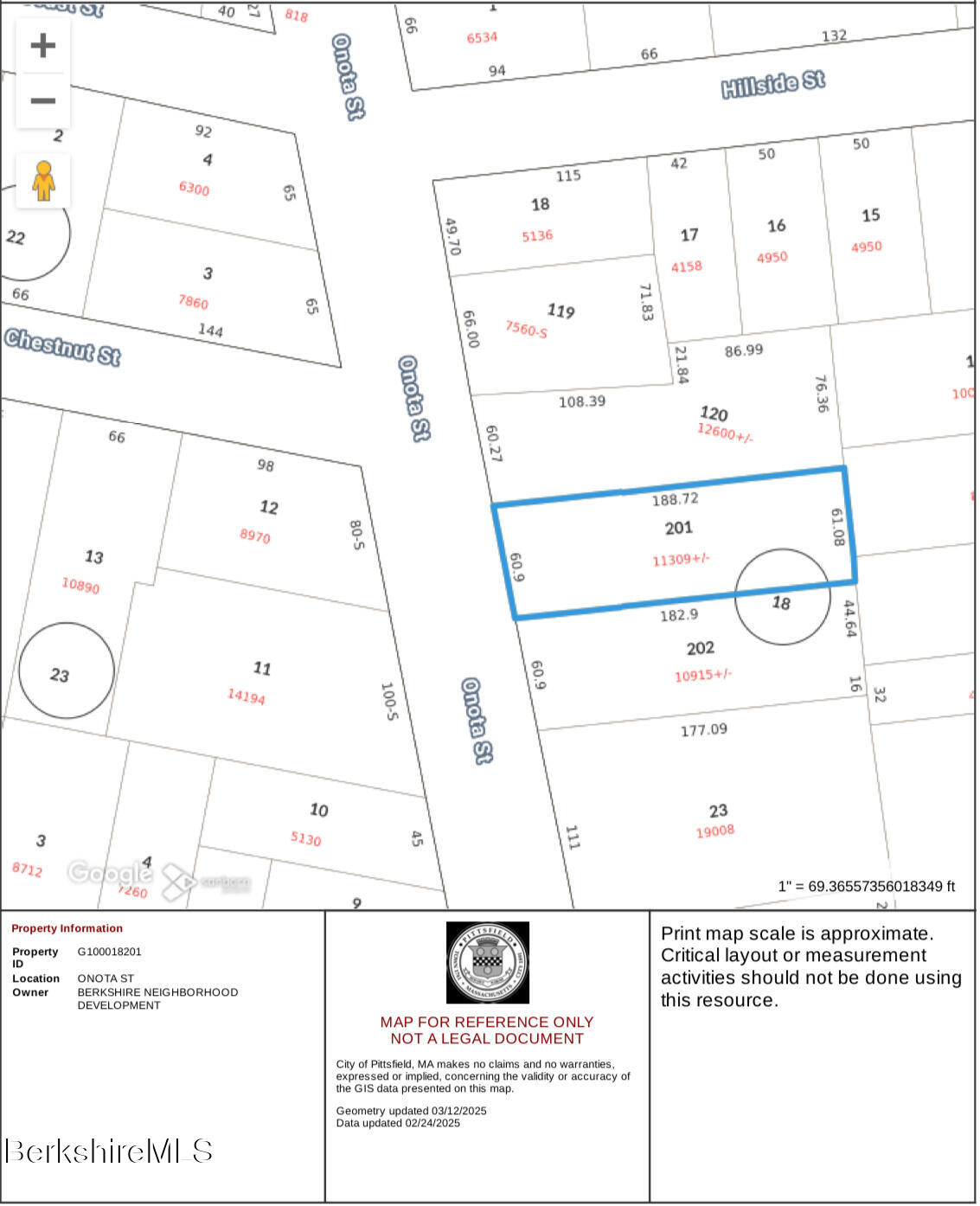 0 Onota Street Pittsfield, MA 01201 - Photo 4 of 5 City Parcel Map