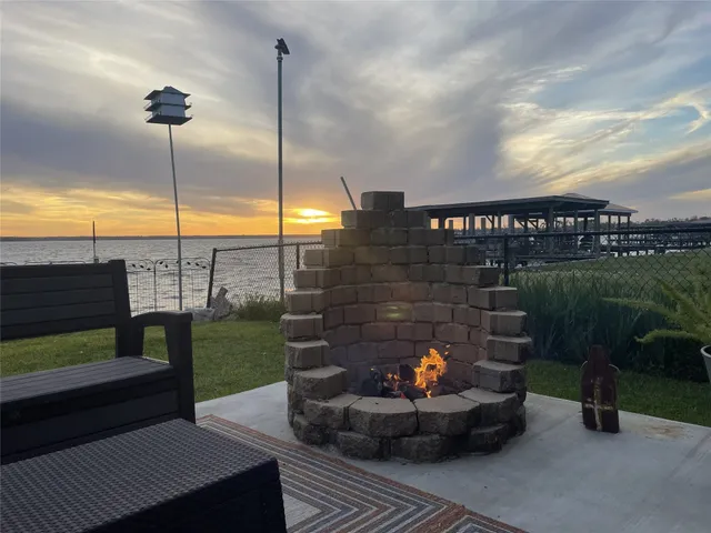 a view of a balcony with ocean view