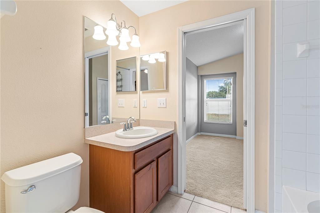 4667 Hickory Stream Lane Mulberry, FL 33860 - Photo 25 of 41 a bathroom with a sink and a mirror