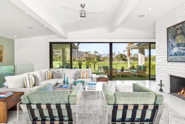 a view of a garden with a tree