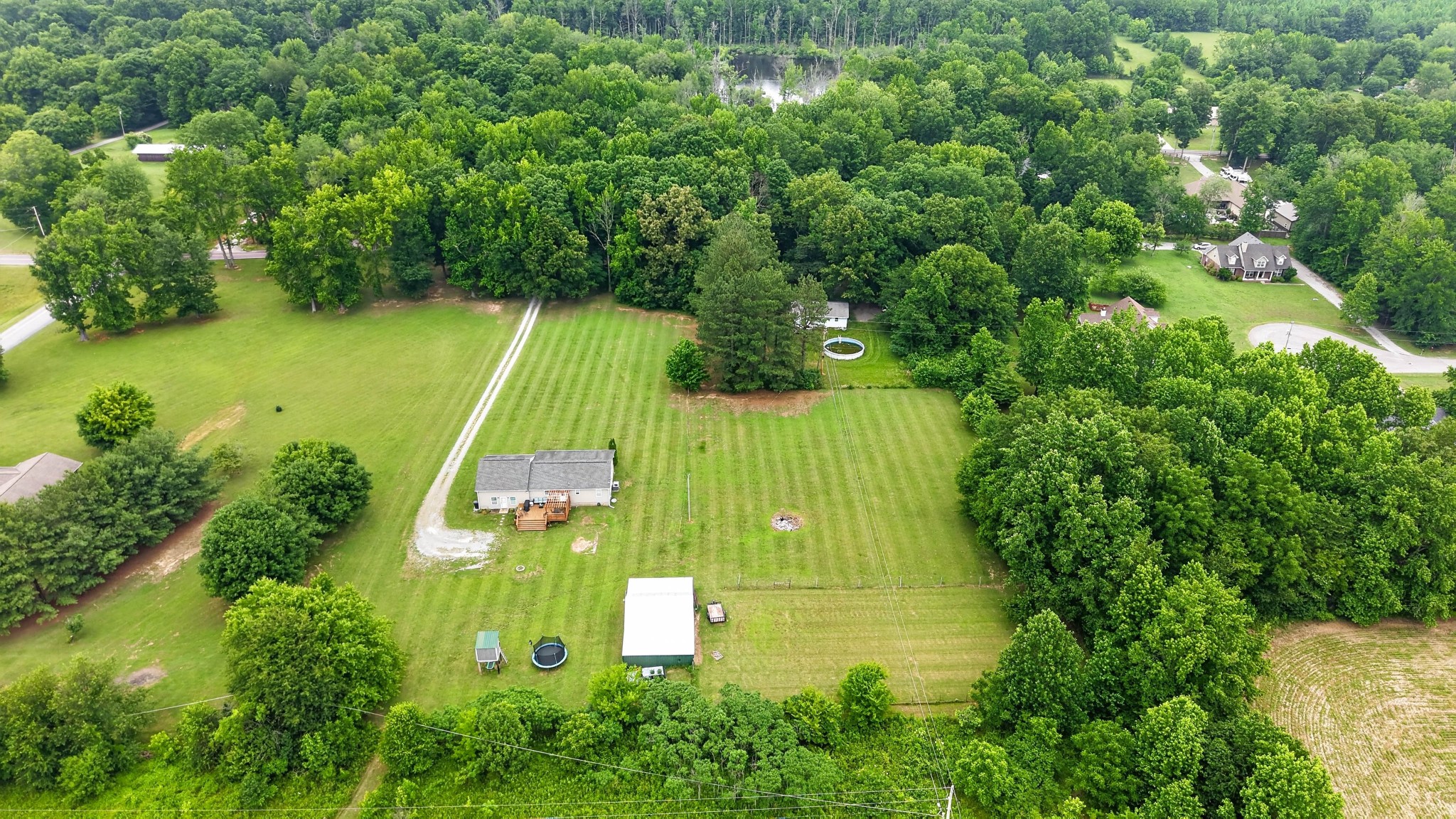8023 Bethlehem Road Springfield, TN 37172 - Photo 14 of 55 an aerial view of a residential houses with yard and swimming pool