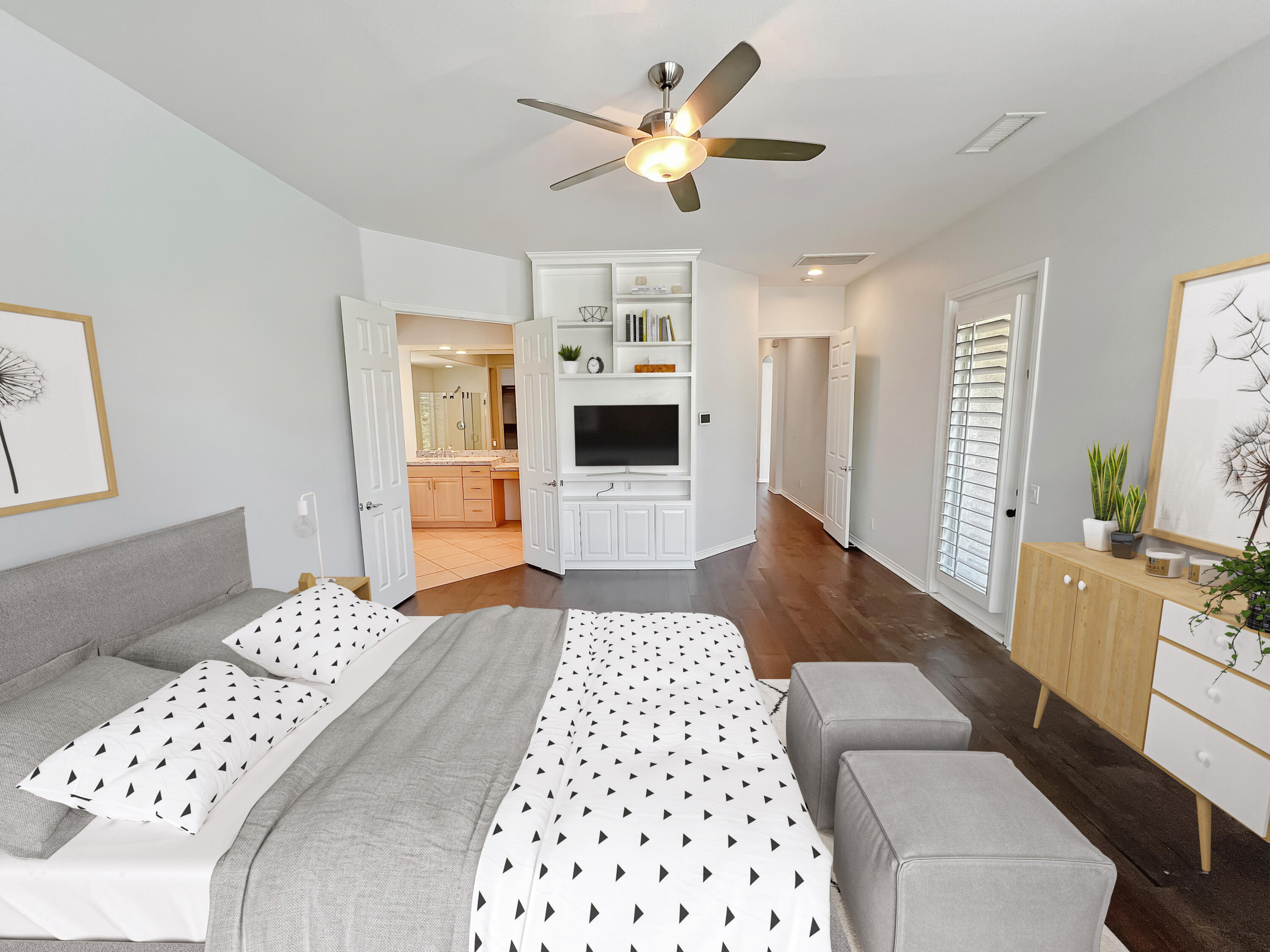 5 Lyon Road Rancho Mirage, CA 92270 - Photo 11 of 36 a bedroom with furniture and a window
