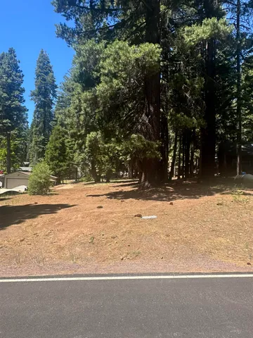 a view of yard covered with snow in front of house