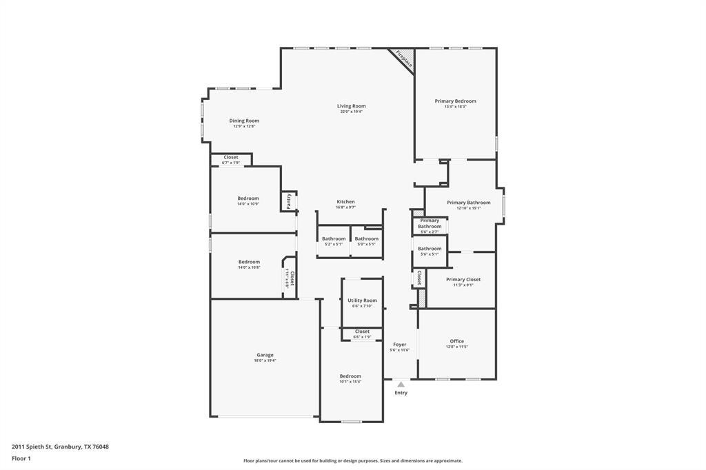 2011 Spieth Street Granbury, TX 76048 - Photo 35 of 35 View of room layout