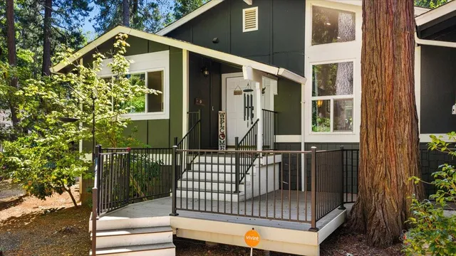 a view of balcony with small garden