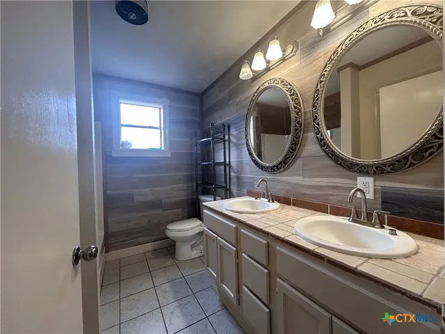 a view of a small space with a window