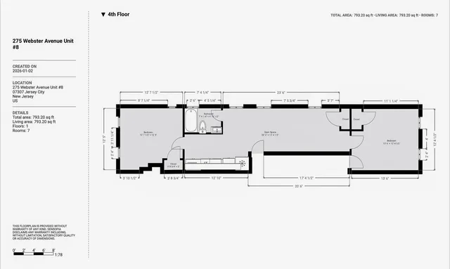 $2,600 | 275 Webster Avenue, Unit 8, Jersey City, NJ 07307