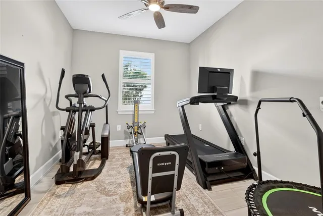 a view of swimming pool with seating space