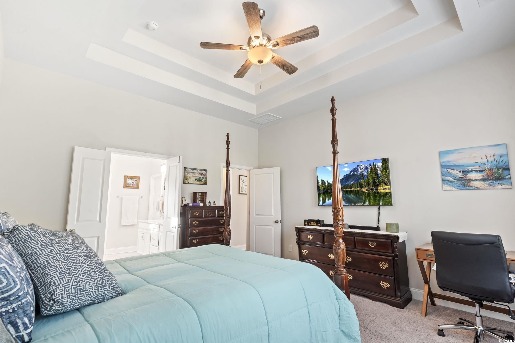 502 Bumble Circle Murrells Inlet, SC 29576 - Photo 21 of 39 Carpeted bedroom with ceiling fan, connected bathr