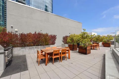 a view of outdoor space with seating area