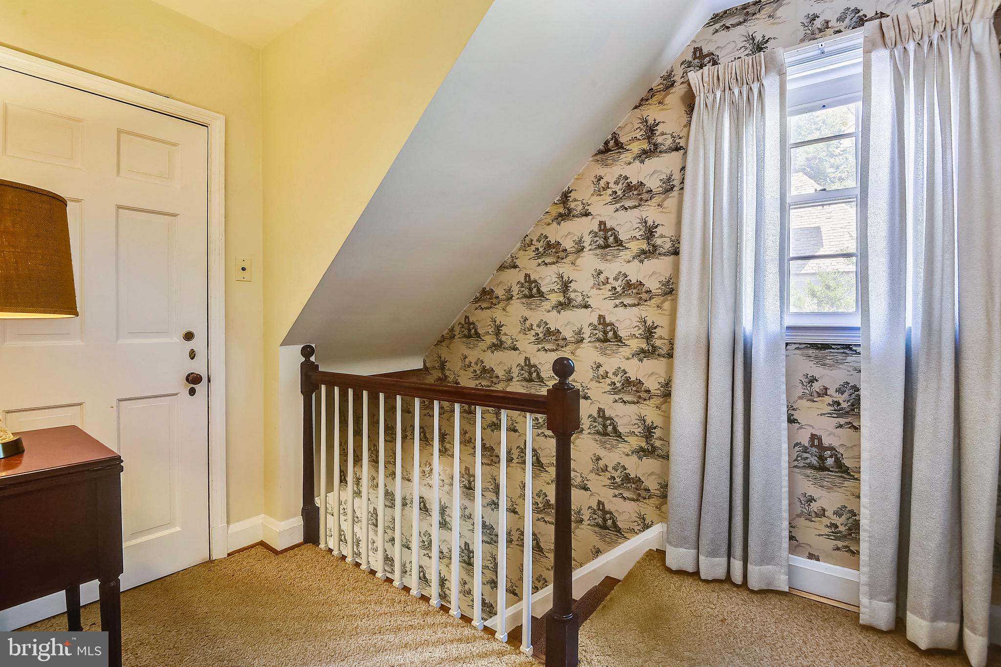 5105 Springlake Way Baltimore, MD 21212 - Photo 26 of 57 Gracious staircase and Attic doorway