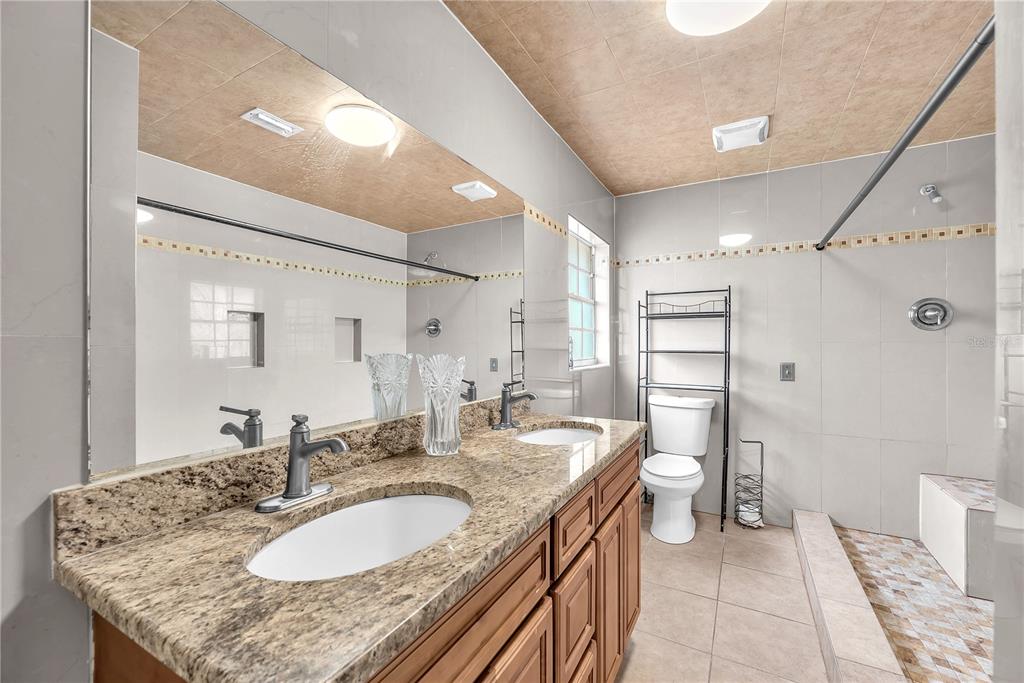 3420 Yale Circle Riverview, FL 33578 - Photo 11 of 30 a bathroom with a granite countertop sink a toilet and shower
