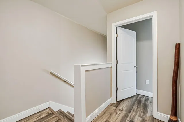 a room with storage and a white furniture
