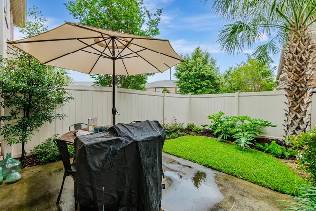 a living room with patio