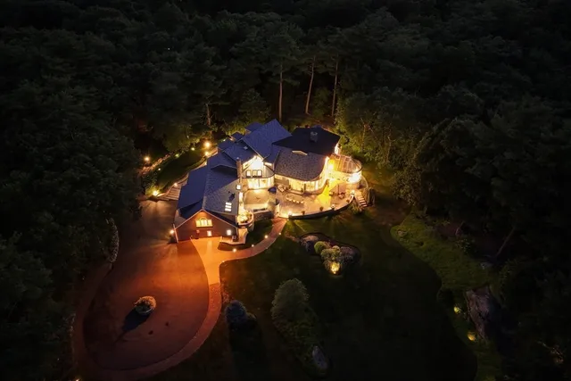 a view of an outdoor space and a fire pit