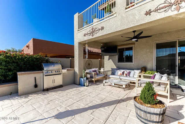 an aerial view of residential building and trees